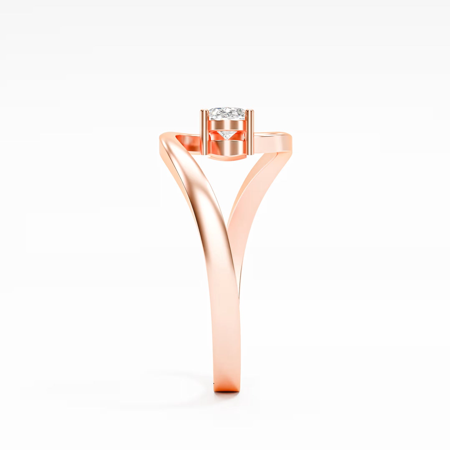 The Swirl - Oval Diamond Bypass Loop Ring by Gehnok
