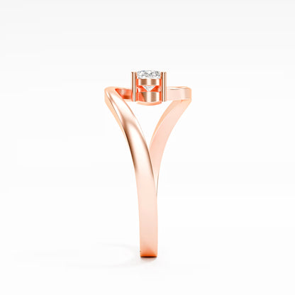 The Swirl - Oval Diamond Bypass Loop Ring by Gehnok