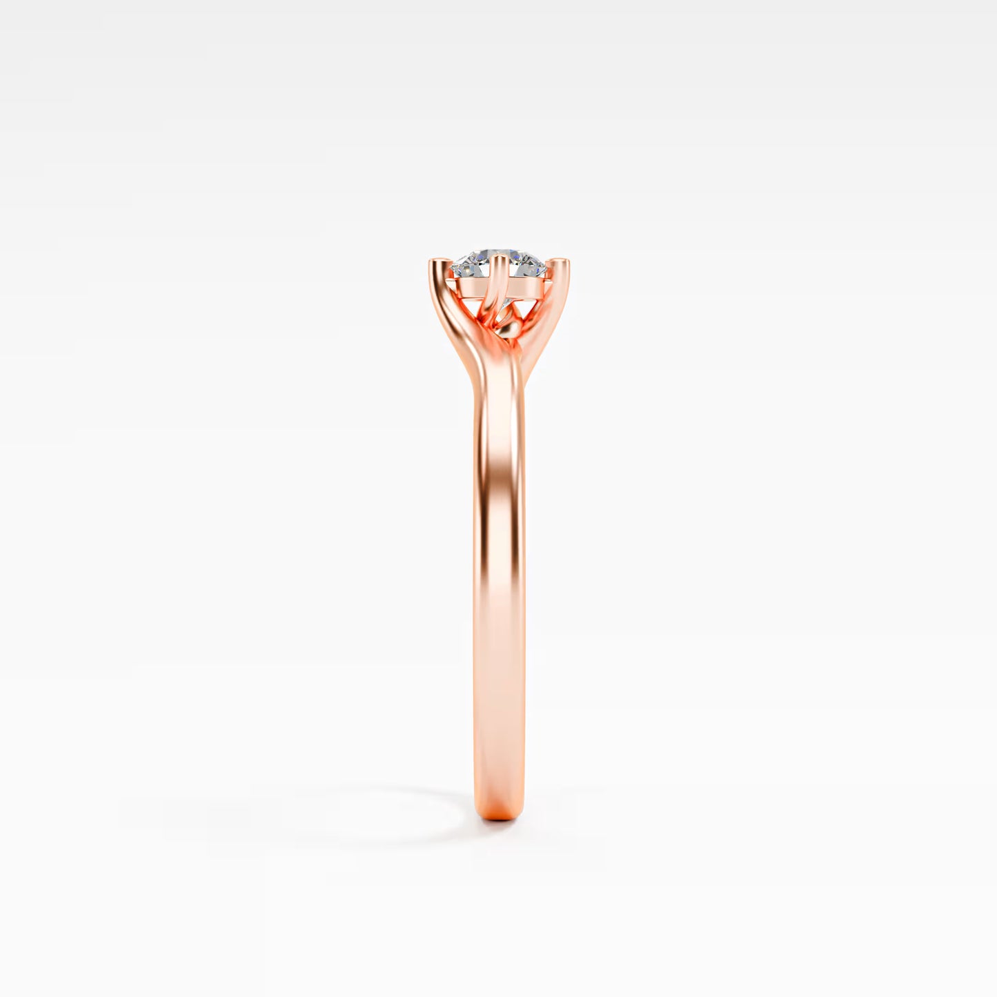 The Soft Solitaire - Gold Round Prong Diamond Comfort Fit Ring