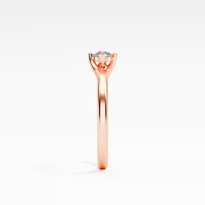 The Soft Solitaire - Gold Round Prong Diamond Comfort Fit Ring