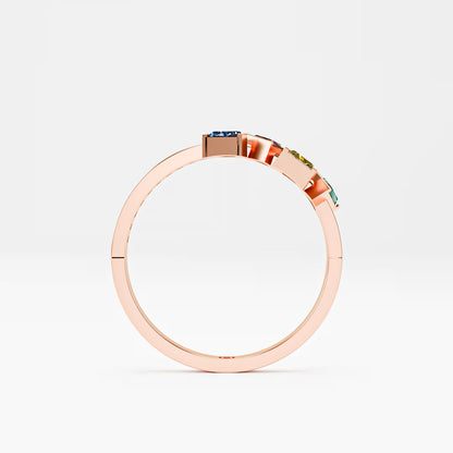 Four-Stone Trillion Cascade Ring