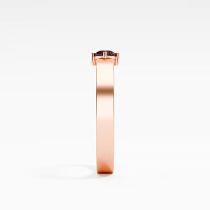 Geometric Notch Solitaire Ring