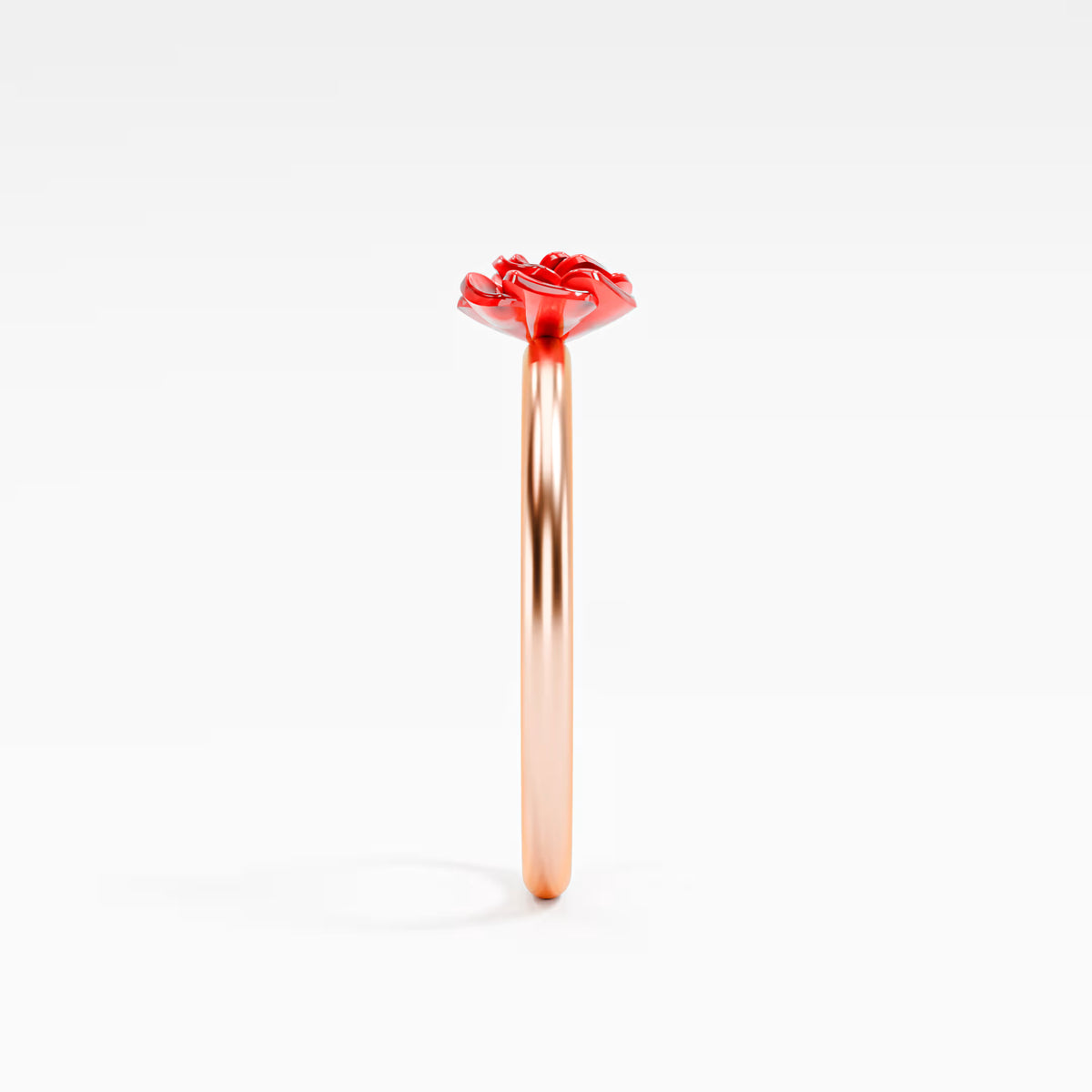 Red Enamel Rose Ring