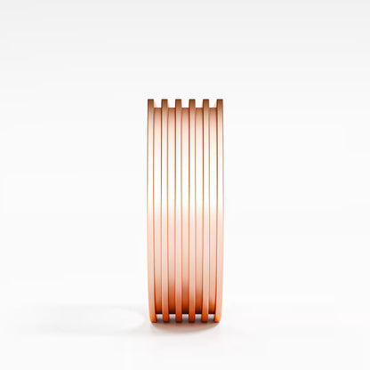 The Architect - Men's Grooved Stripe Band Ring by Gehnok