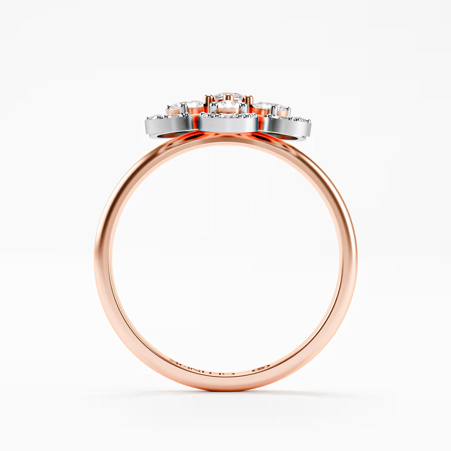 The Blossom - Two-Tone Gold Floral Diamond Cluster Ring by Gehnok