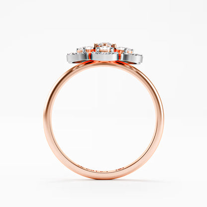 The Blossom - Two-Tone Gold Floral Diamond Cluster Ring by Gehnok