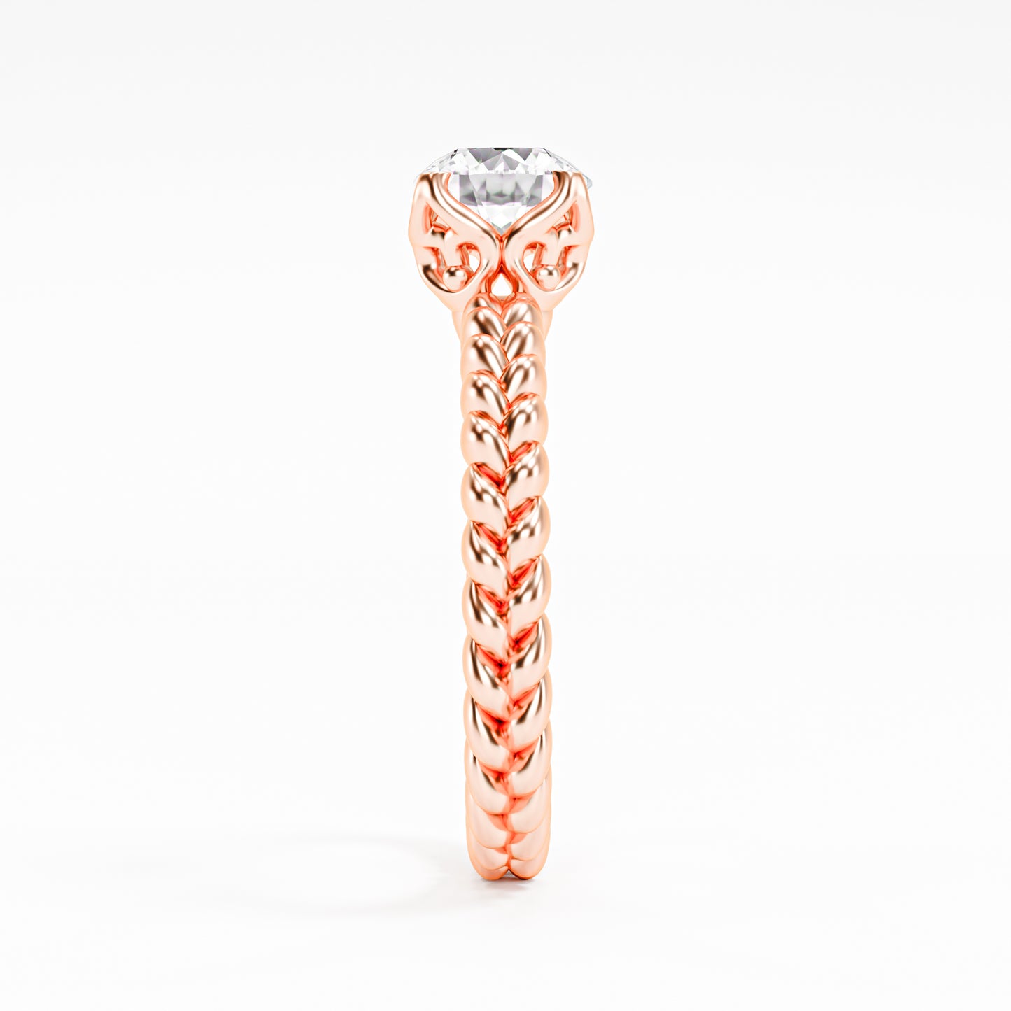 The Rope Solitaire - Twisted Braid Diamond Ring by Gehnok