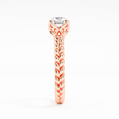 The Rope Solitaire - Twisted Braid Diamond Ring by Gehnok