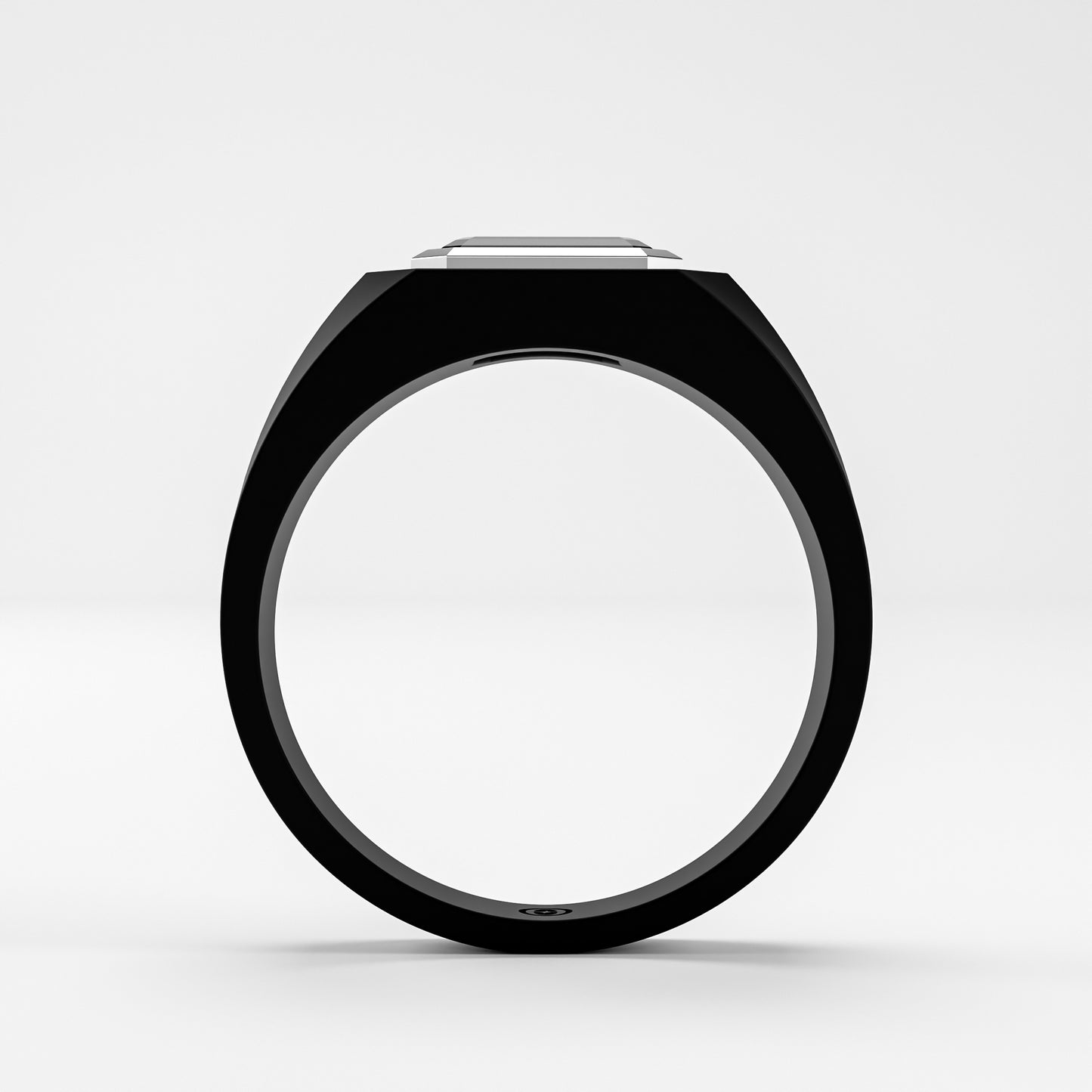 The Onyx Signet - Black Diamond Gold Bezel Ring