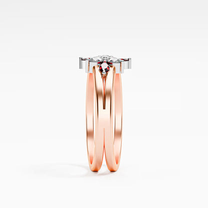 Ruby & Diamond Floating Star Cluster Ring