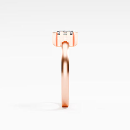 The Asscher -  Art Deco Geometric Cage Asscher Cut Diamond Ring