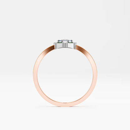 Octagonal Star Cluster Ring - Sapphire, Emerald & Diamond