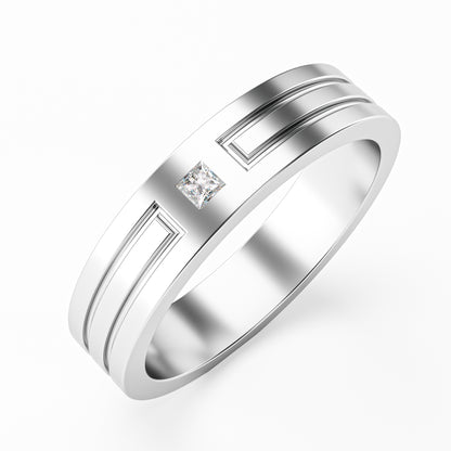 The Groove - Men's Princess Cut Diamond Wedding Band