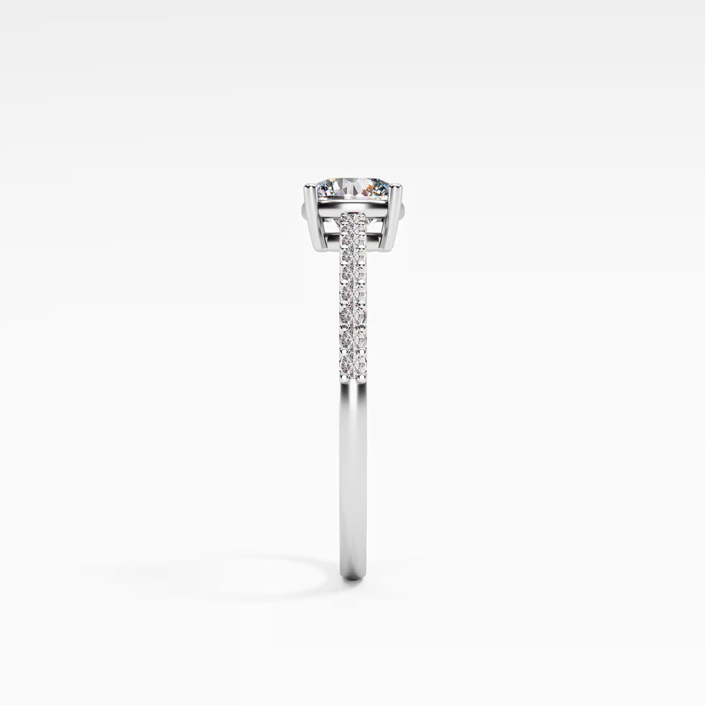 Cushion Cut Diamond Pavé band Ring