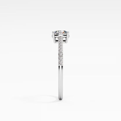 Cushion Cut Diamond Pavé band Ring