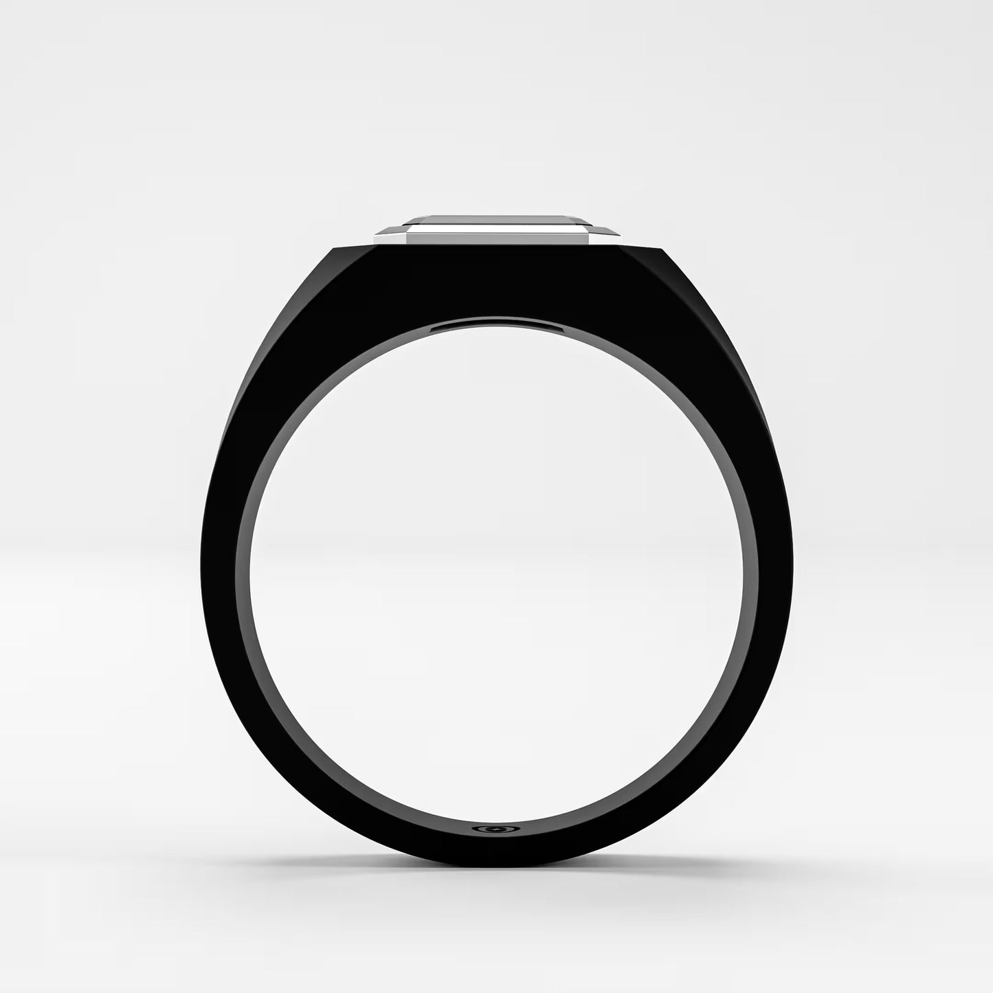 The Onyx Signet - Black Diamond Gold Bezel Ring