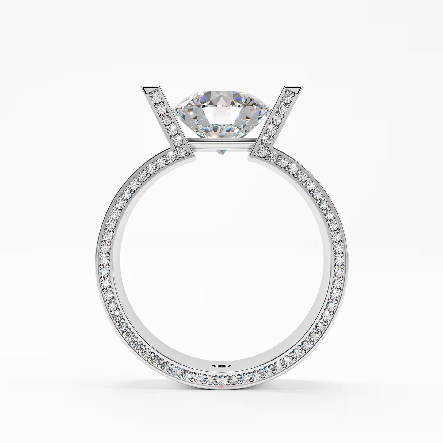 The Floating Stone - Men's Bar Set Diamond Ring
