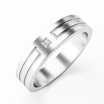 The Groove - Men's Princess Cut Diamond Wedding Band