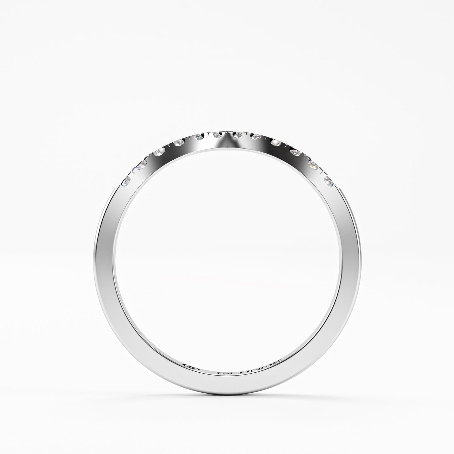 The Chevron Band - Gold Diamond V-Shape Stackable Ring by Gehnok