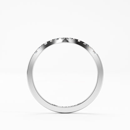 The Chevron Band - Gold Diamond V-Shape Stackable Ring by Gehnok