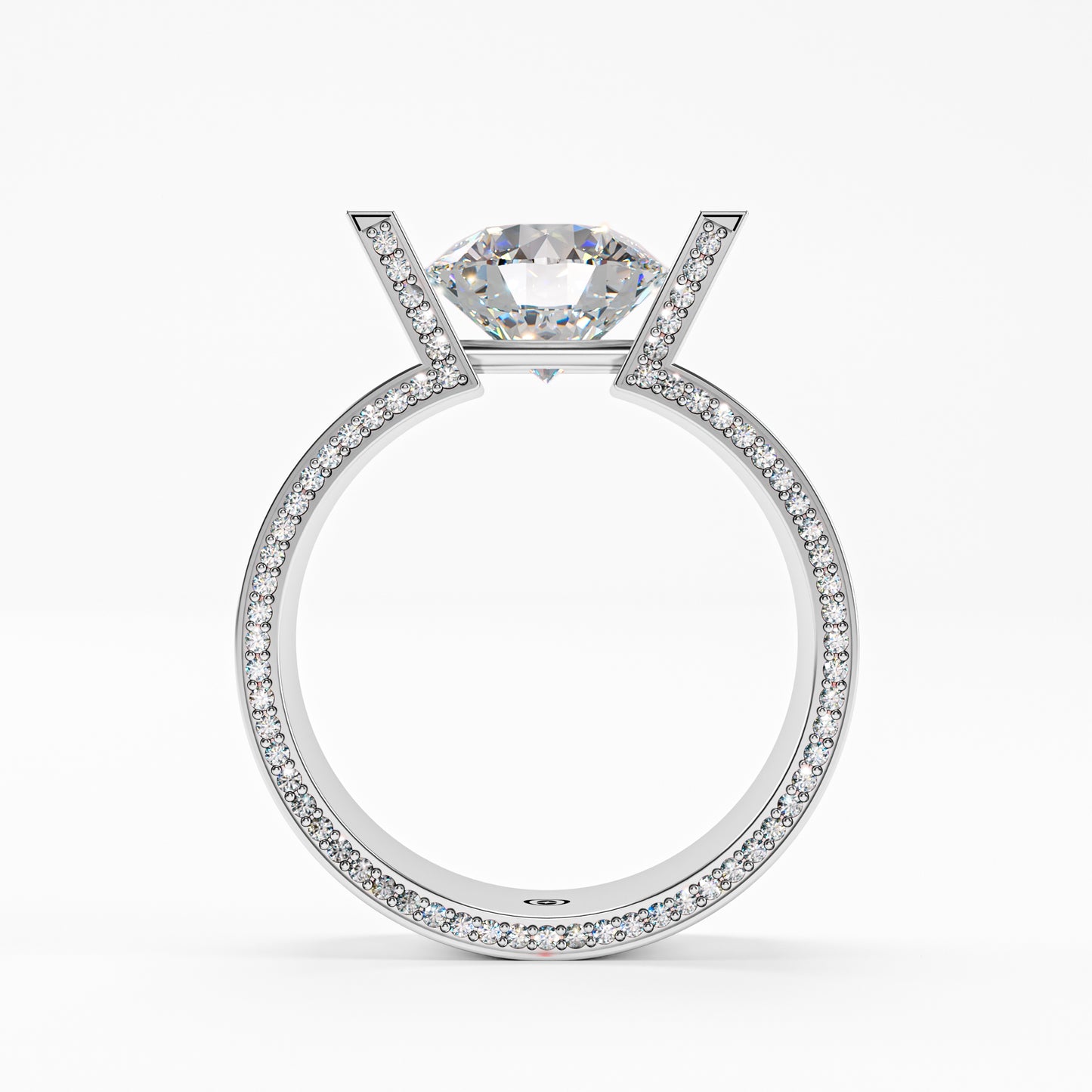 The Floating Stone - Men's Bar Set Diamond Ring