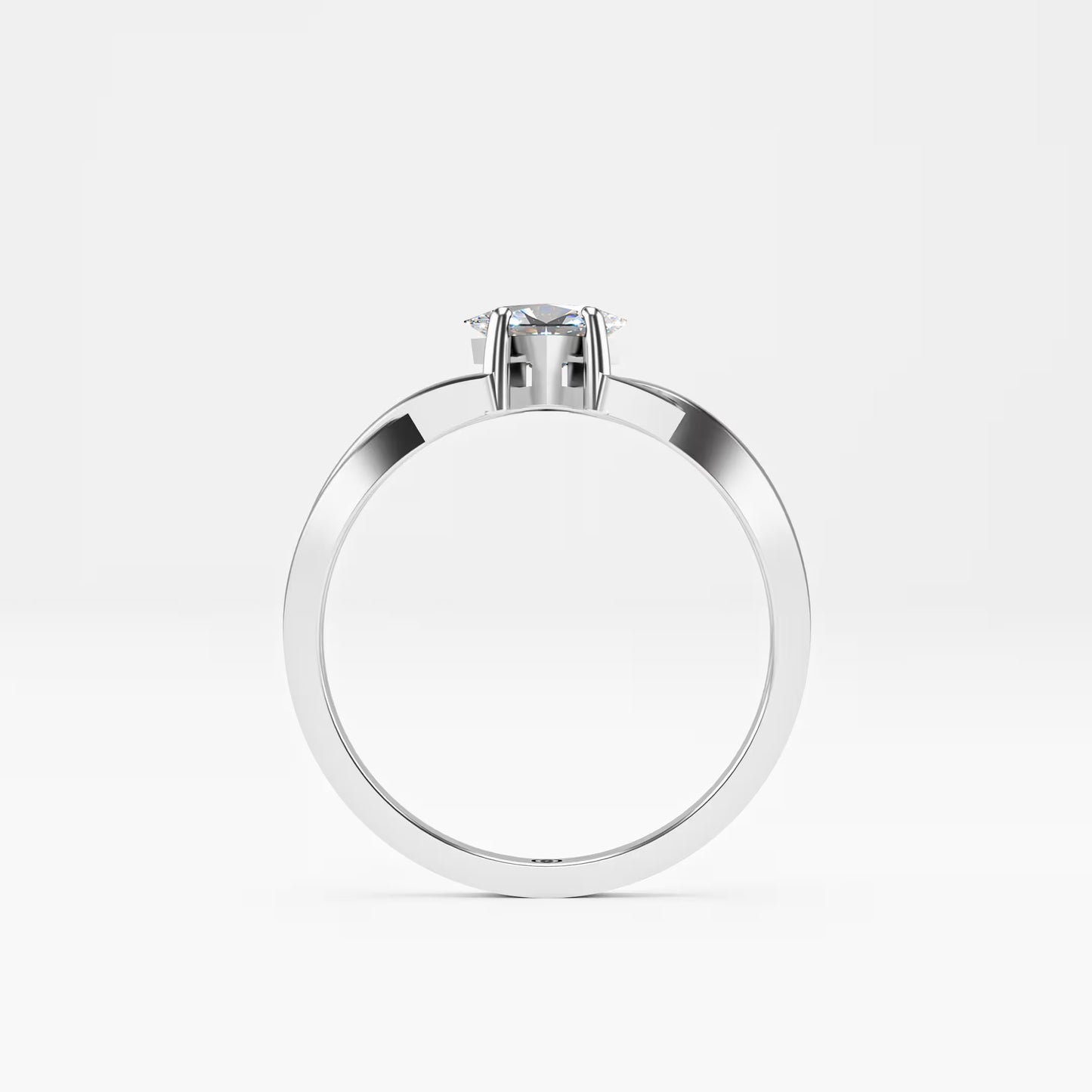 Princess Cut Twist Crossover Ring