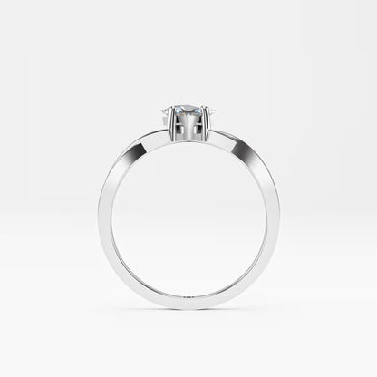 Princess Cut Twist Crossover Ring