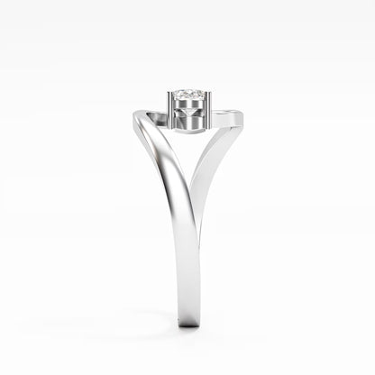 The Swirl - Oval Diamond Bypass Loop Ring by Gehnok