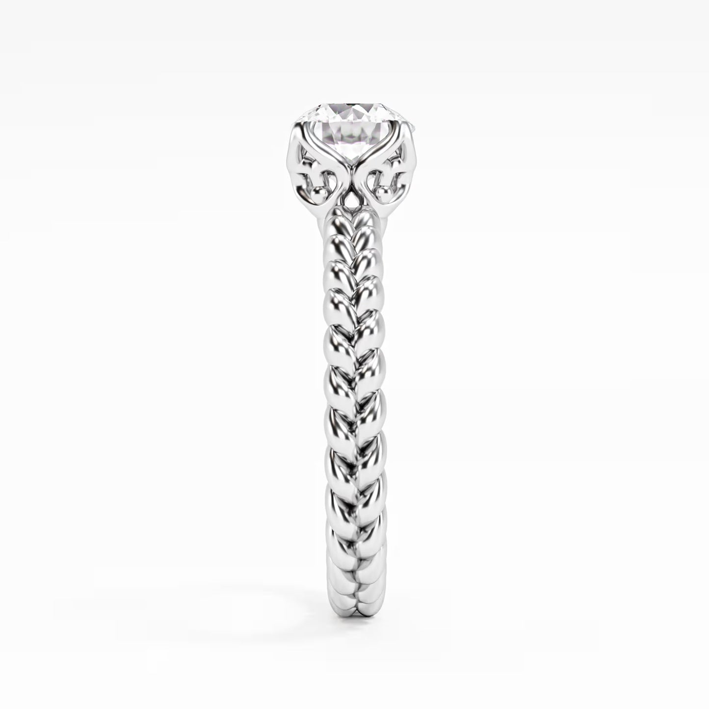 The Rope Solitaire - Twisted Braid Diamond Ring by Gehnok