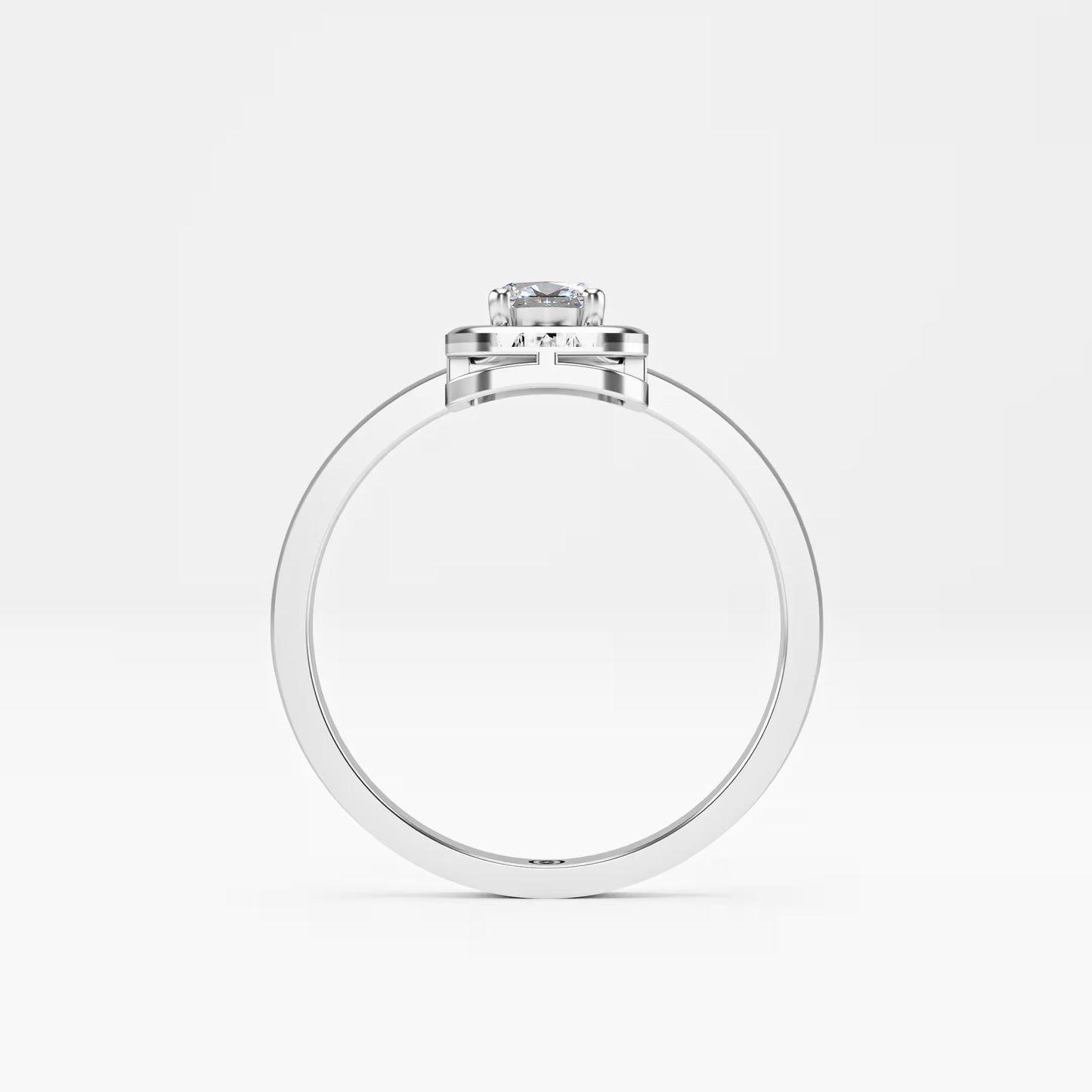 The Swirl - Oval Diamond Open Frame Solitaire Ring