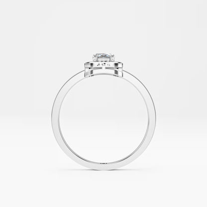 The Swirl - Oval Diamond Open Frame Solitaire Ring