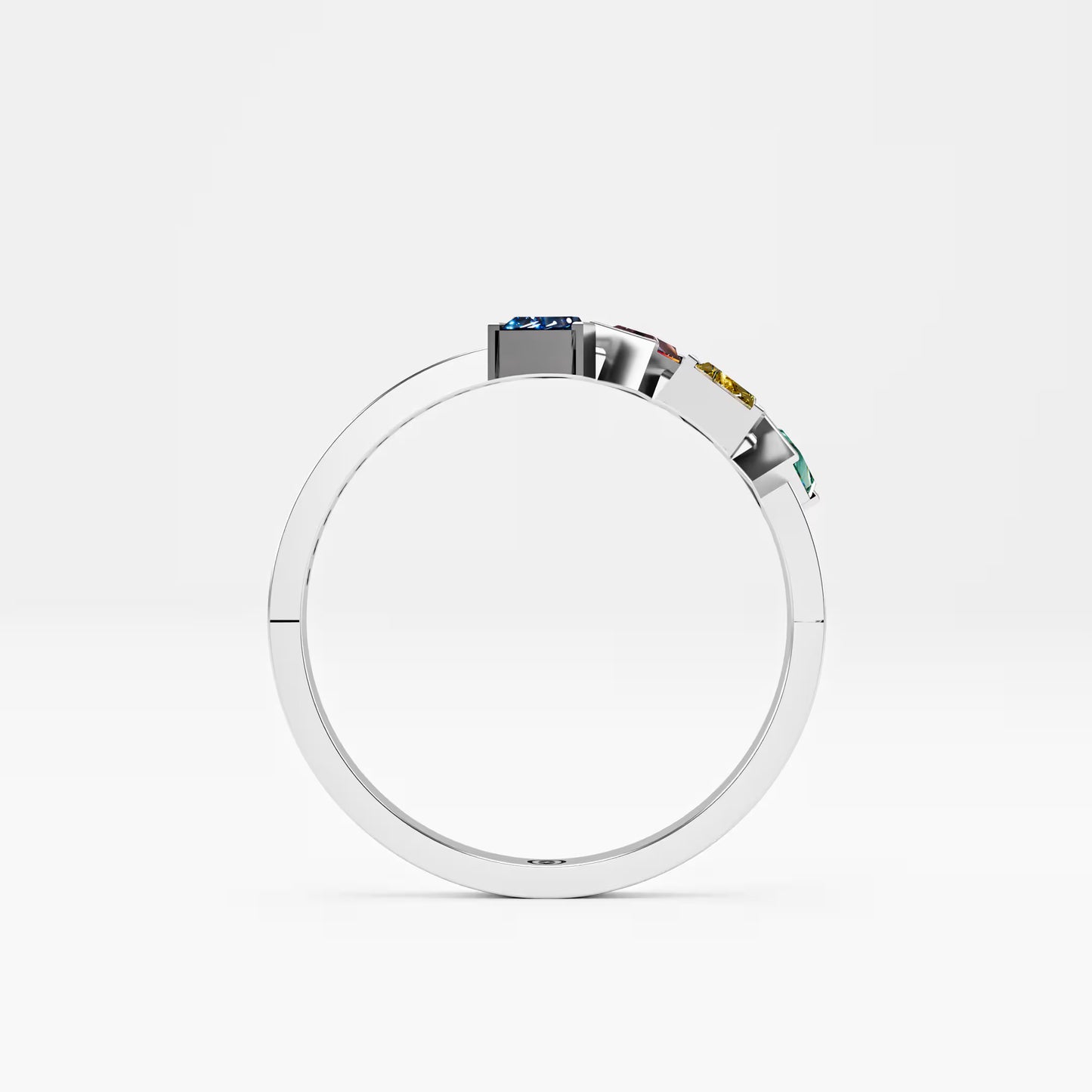 Four-Stone Trillion Cascade Ring