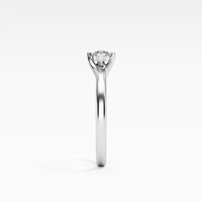 The Soft Solitaire - Gold Round Prong Diamond Comfort Fit Ring