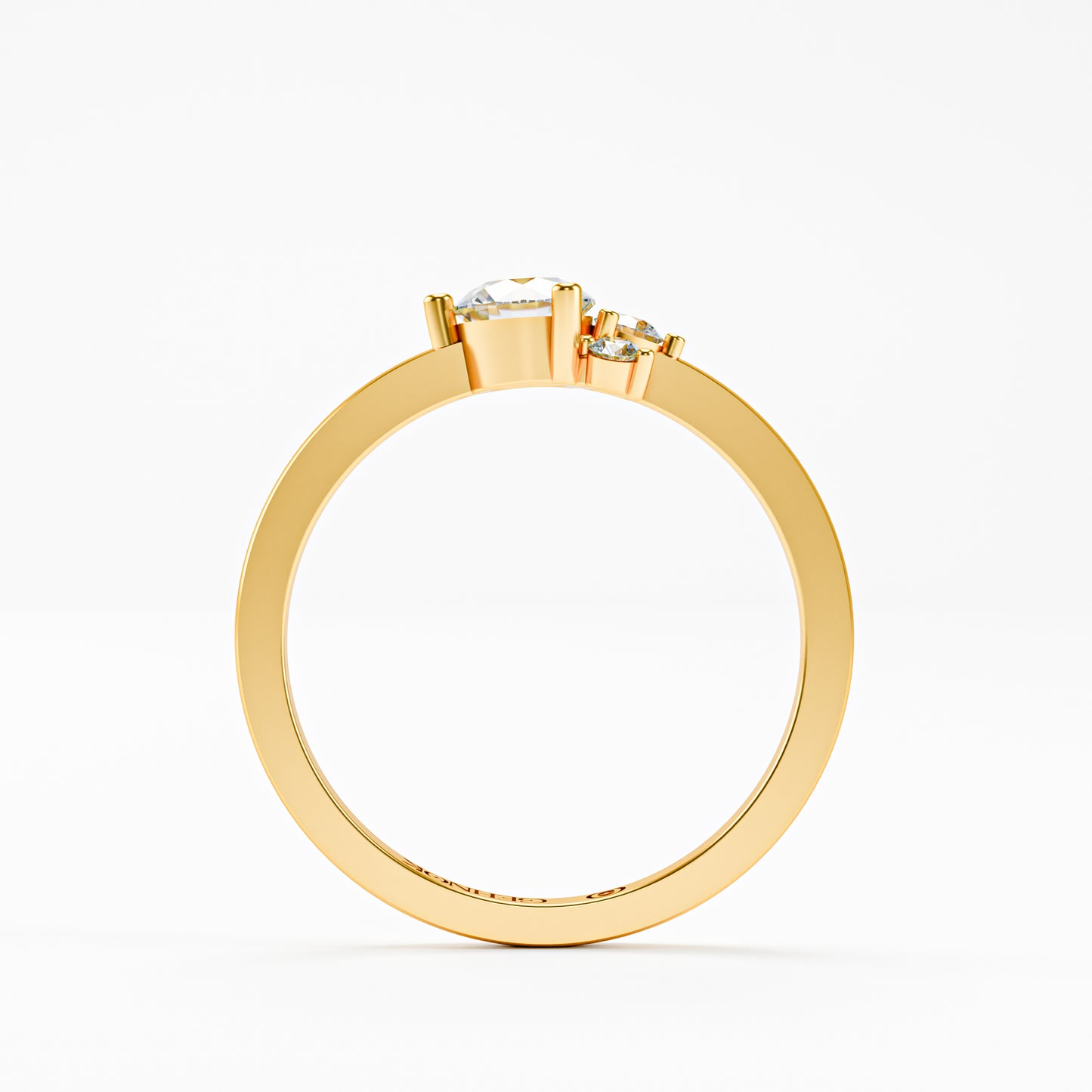 14K Solid Gold Trilogy Diamond Ring | Three Stone Round Brilliant Engagement Ring | Past Present Future Ring | Anniversary Gift for Her | Dainty Fine Jewelry