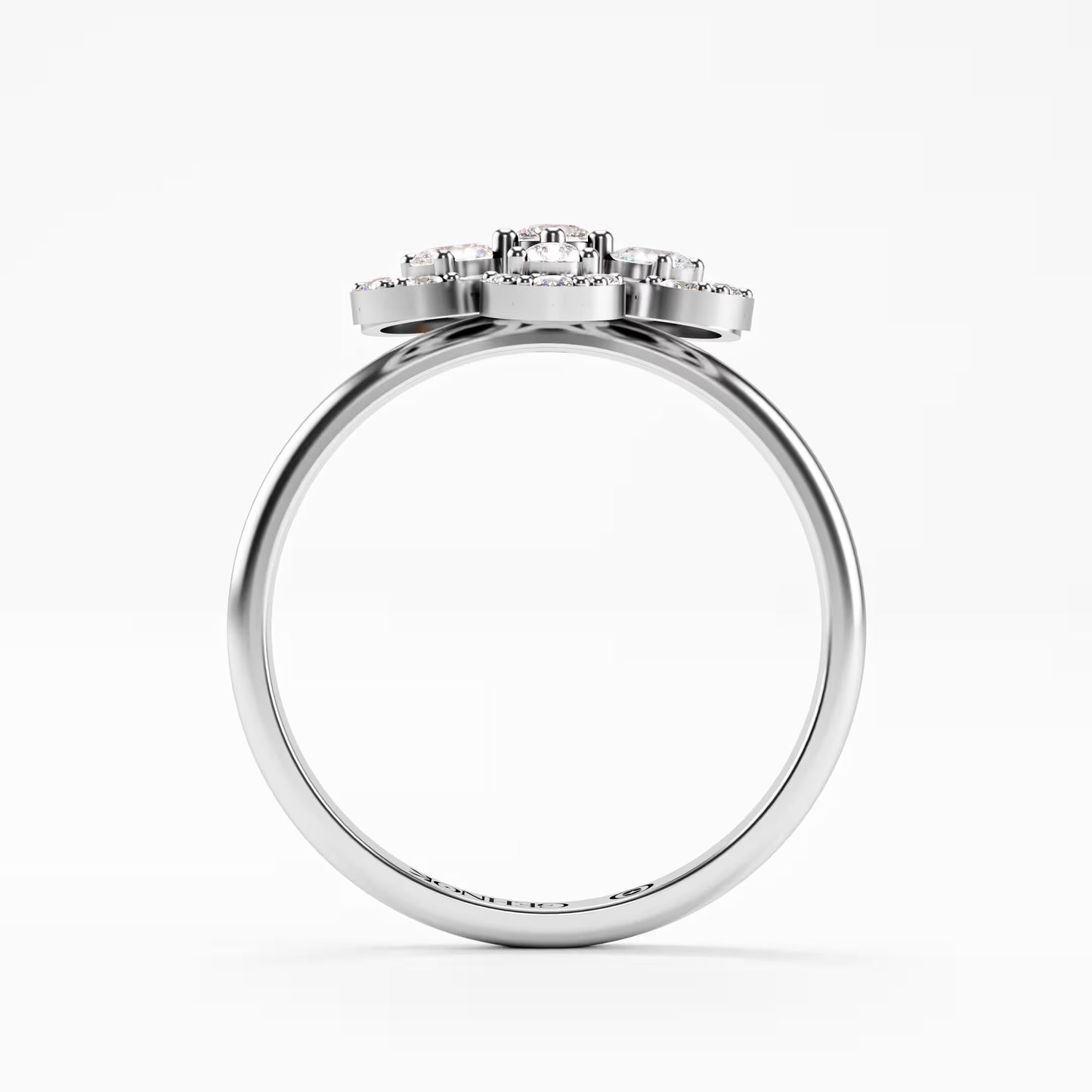 The Blossom - Two-Tone Gold Floral Diamond Cluster Ring by Gehnok