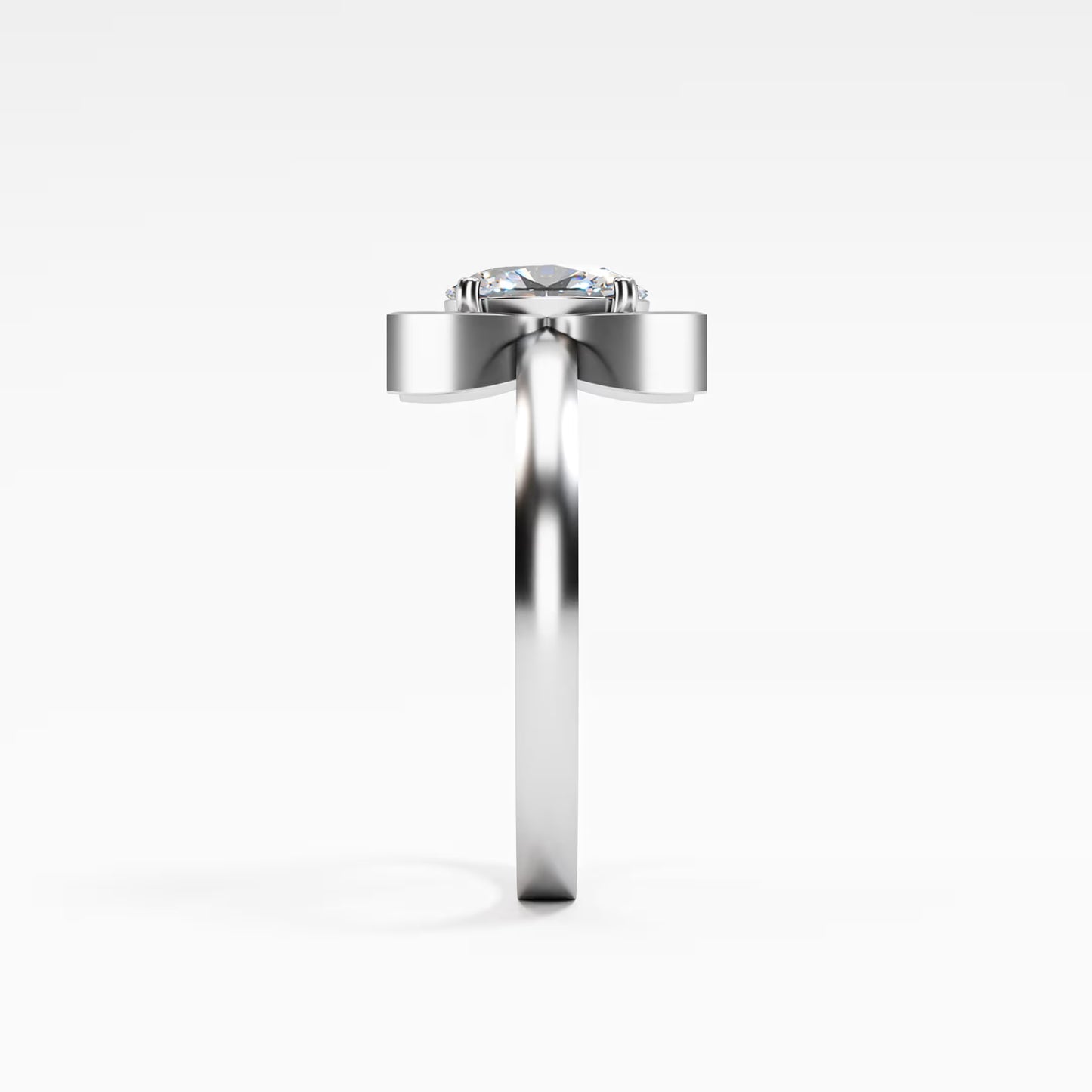 Lotus Four-Petal Solitaire Ring