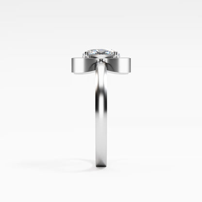 Lotus Four-Petal Solitaire Ring