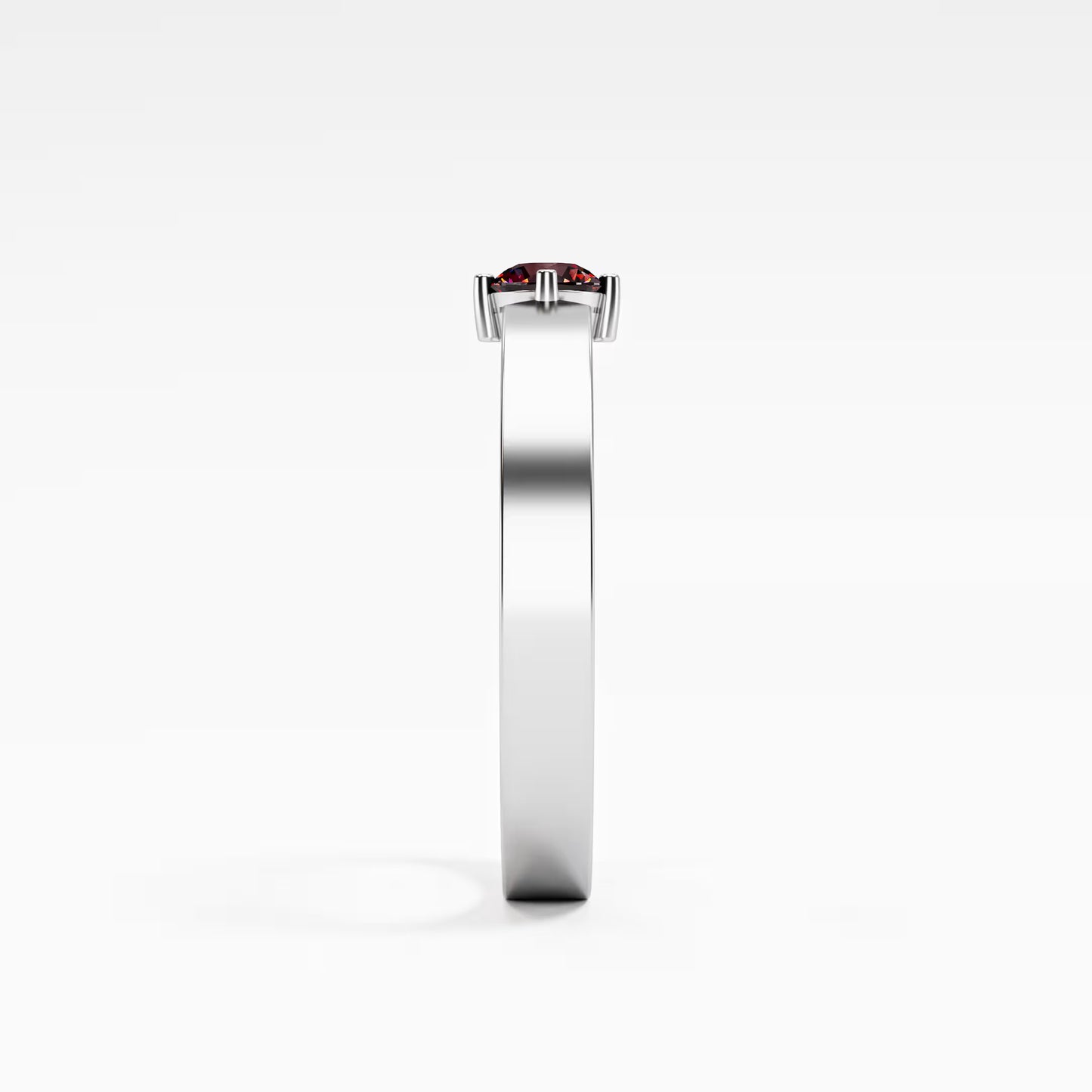 Geometric Notch Solitaire Ring