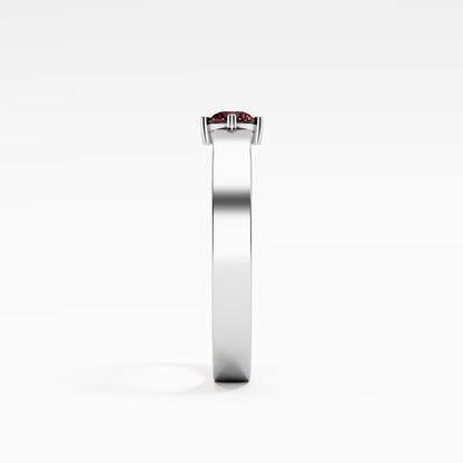 Geometric Notch Solitaire Ring