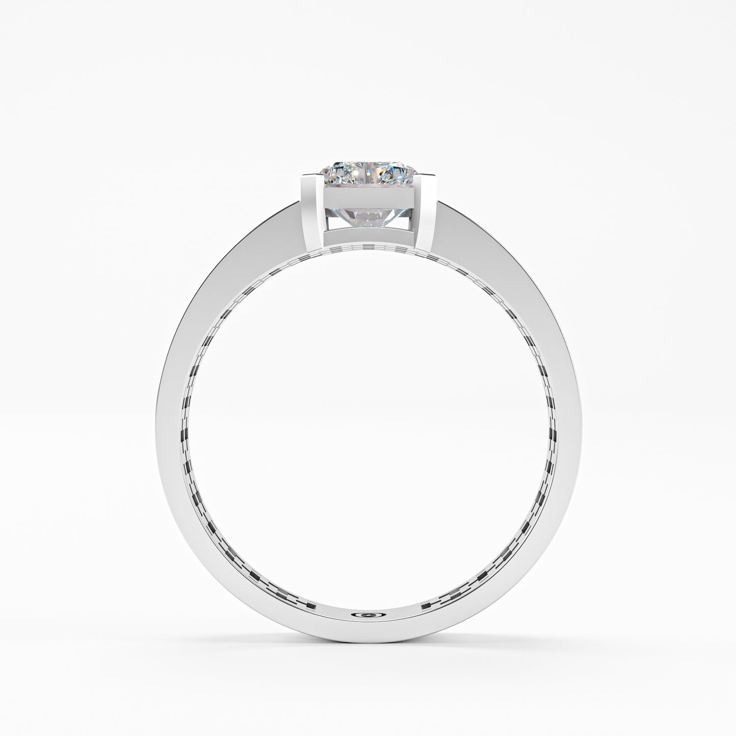 The Lattice - Men's Emerald Cut Diamond & Pavé Ring
