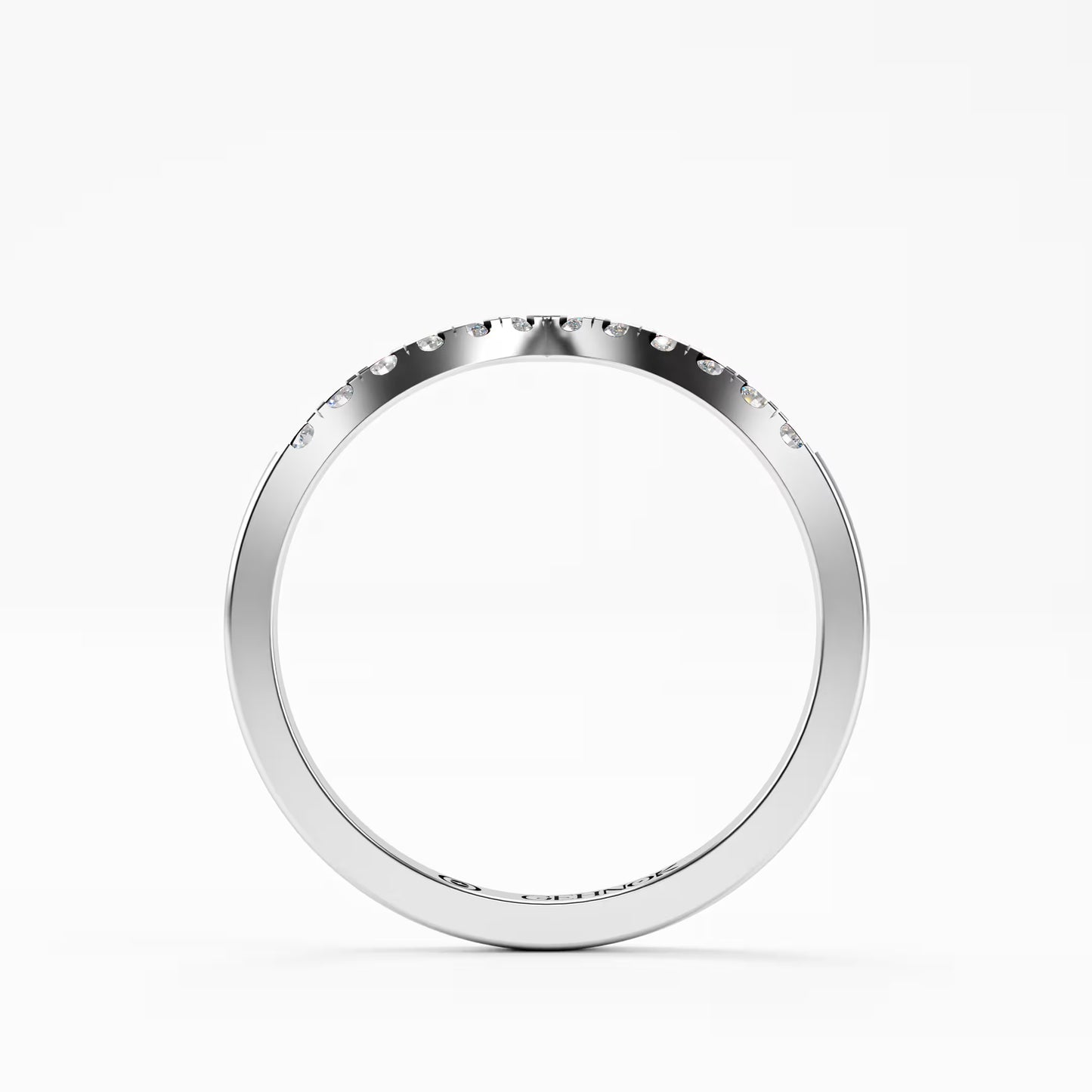 The Chevron Band - Gold Diamond V-Shape Stackable Ring by Gehnok