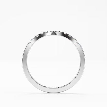 The Chevron Band - Gold Diamond V-Shape Stackable Ring by Gehnok