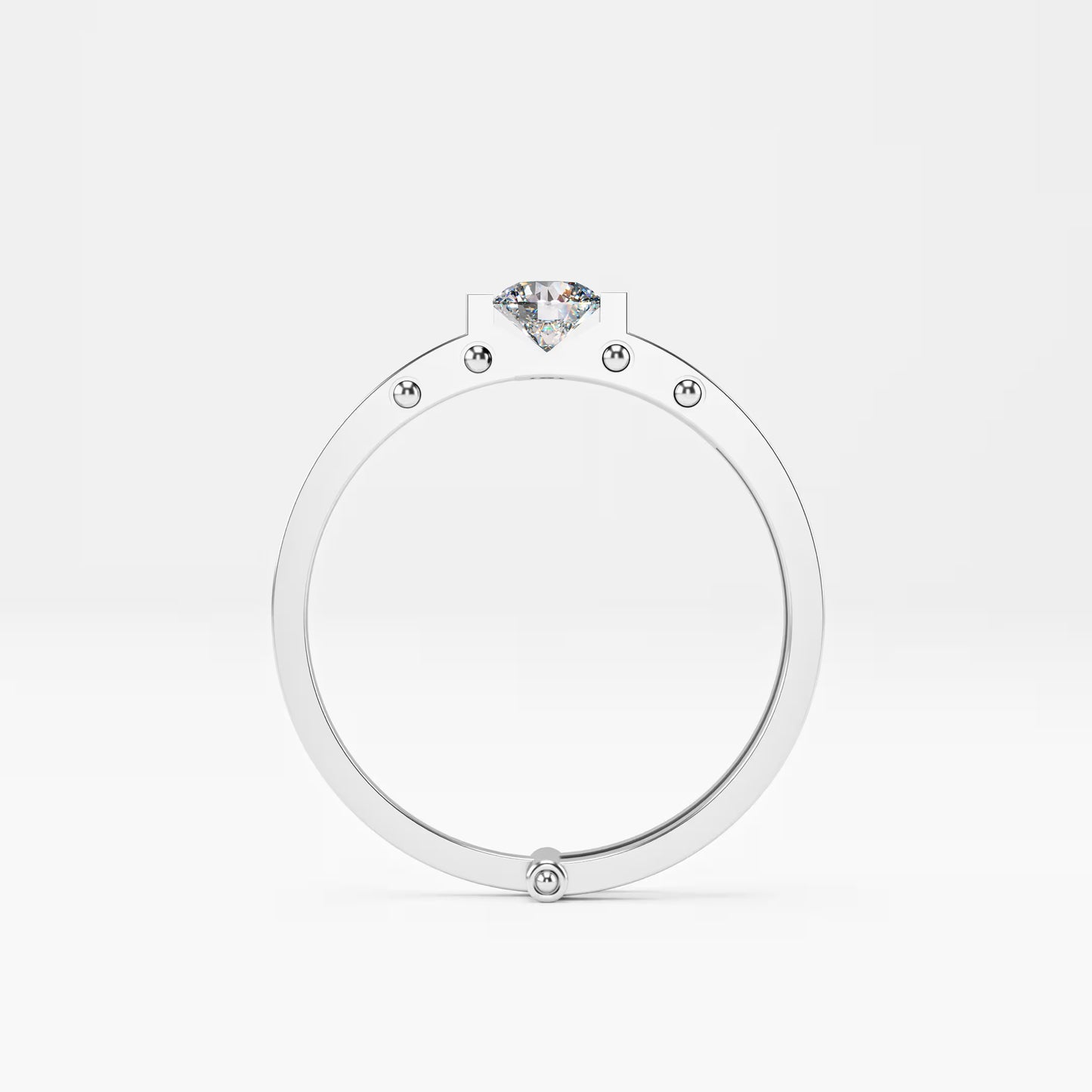 Double Rail Open-Shank Solitaire Ring