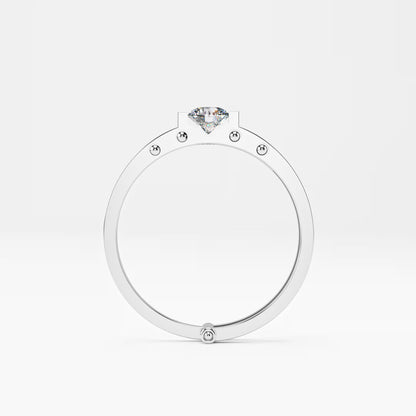 Double Rail Open-Shank Solitaire Ring