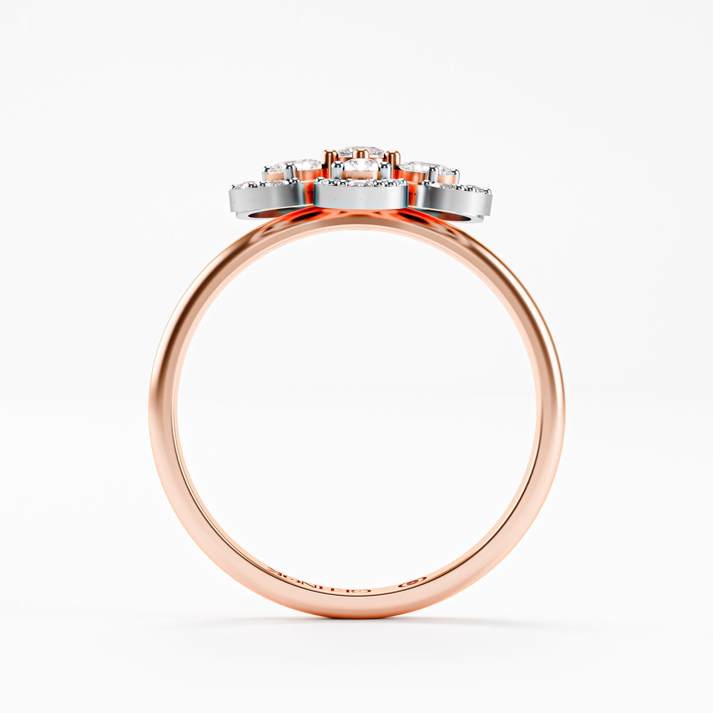 The Blossom - Two-Tone Gold Floral Diamond Cluster Ring by Gehnok