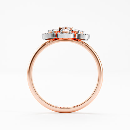 The Blossom - Two-Tone Gold Floral Diamond Cluster Ring by Gehnok