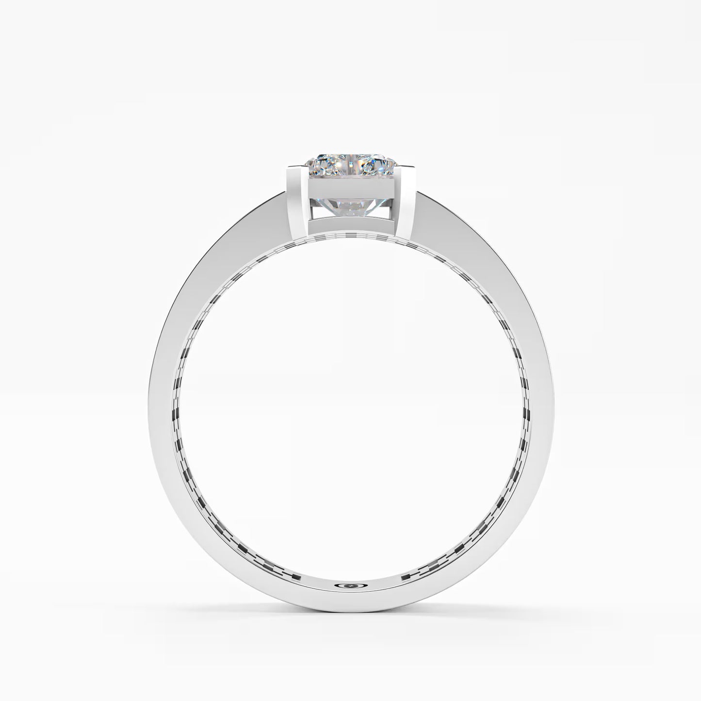 The Lattice - Men's Emerald Cut Diamond & Pavé Ring