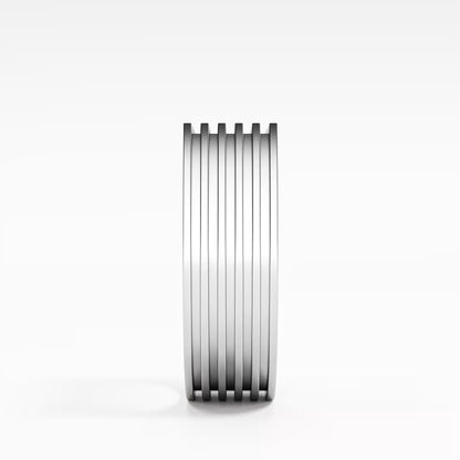 The Architect - Men's Grooved Stripe Band Ring by Gehnok