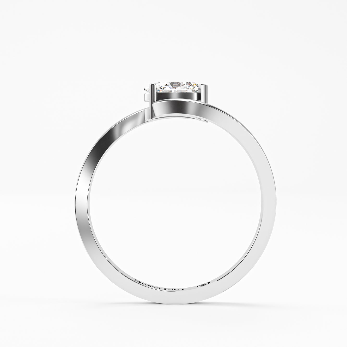 The Swirl - Oval Diamond Bypass Loop Ring by Gehnok