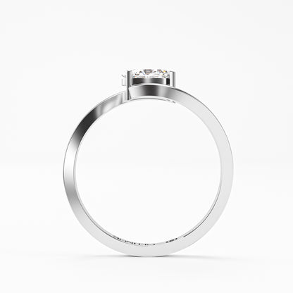 The Swirl - Oval Diamond Bypass Loop Ring by Gehnok
